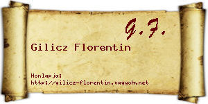Gilicz Florentin névjegykártya